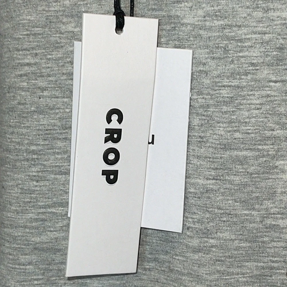 NWT BE YOU GRAY CROPPED CURLED RAW EDGES SWEATSHIRT Sz. L - Picture 6 of 11